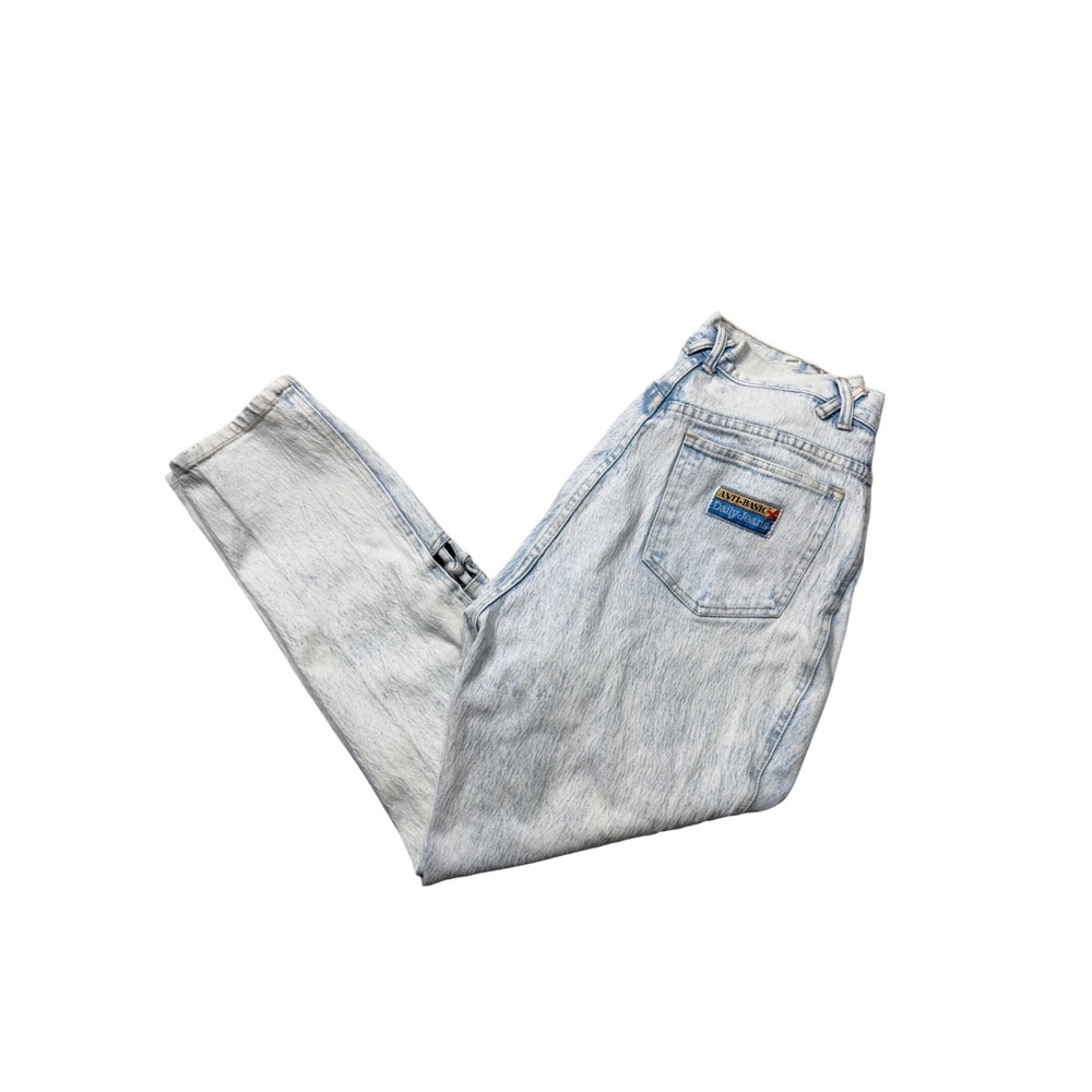 Vintage 90s Acid‎ Wash High Waist Knotted Denim Jeans